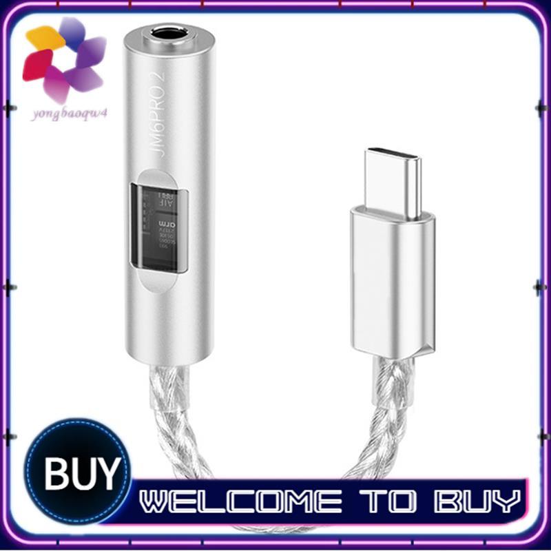 JM6 Pro 2 Bộ khuếch đại âm thanh HiFi Bộ chuyển đổi tai nghe HD Mic Type C đến 3,5mm Jack Cáp âm tha