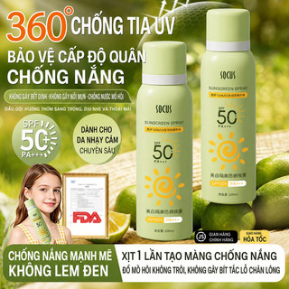 SOCSU Xịt chống nắng cho con đi học quân sự – SOCUS, chống UV, chống nước mồ hôi. Không bết, không kích ứng. Hàng thật