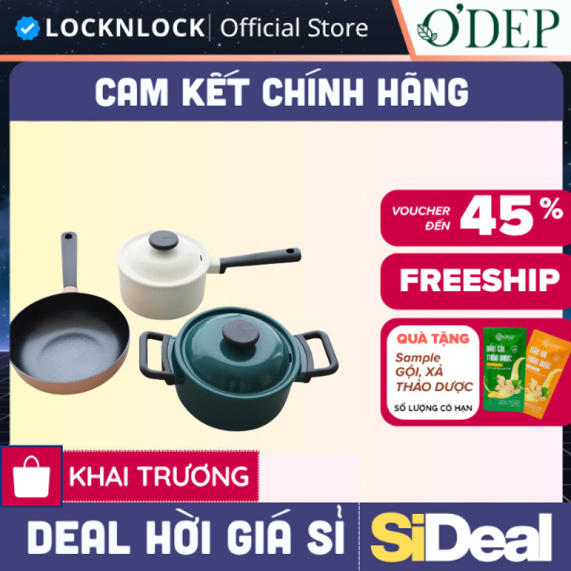 Bộ nồi chảo sâu lòng LocknLock 3 món Decore  LDE1181IHS01 - SIDEAL SIL
