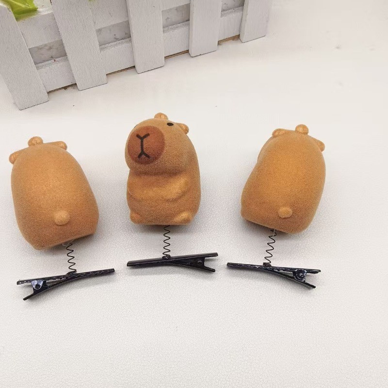 Bộ 3 Kẹp Tóc Dễ Thương Capybara Hoạt Hình Kẹp Ngộ nghĩnh Capybara Mùa Xuân Kẹp Sinh Viên Bán Mũ Dễ T