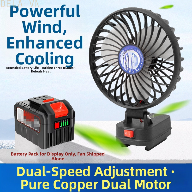 Battery Powered Fan Dual Voltage Support Powerful Airflow Cordless Operation#DELA