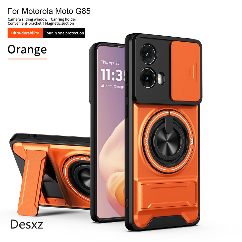 Vỏ Giáp Cho Motorola G85 Ốp Lưng Moto G85 Bao Moto S50 Neo Ốp Điện Thoại Magsafe Từ Gấp Giá Đỡ Quân 