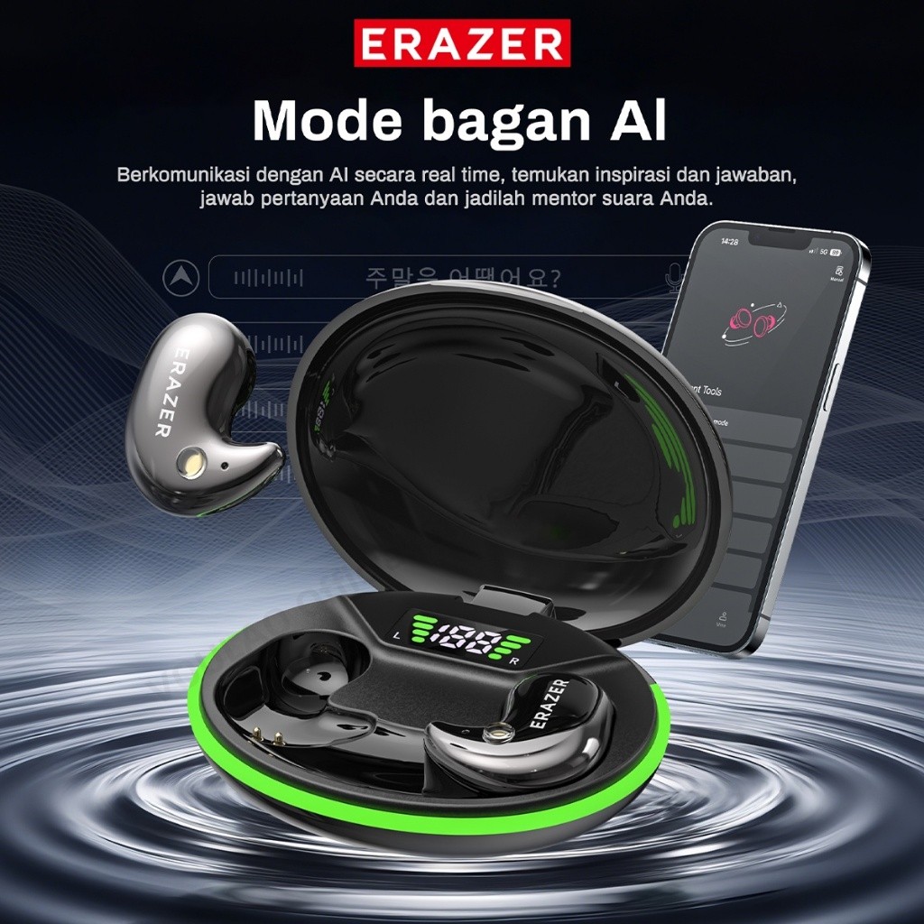 ERAZER XF58 Tai nghe Bluetooth không dây V6.0 Tai nghe nhét tai MINI ngủTWS In-Ear AI Dịch 134 loại Tai nghe ngoại ngữ IPX5 Chống mồ hôi HI-FI | BigBuy360 - bigbuy360.vn