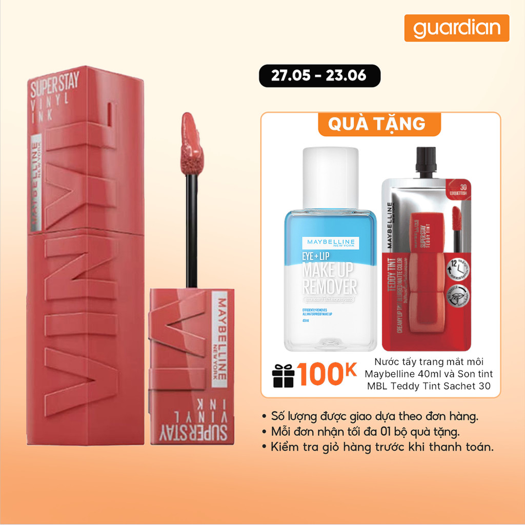 Son Kem Bóng Maybelline Super Stay Vinyl Ink #62 Irresistible Nude Đất 4.2ml