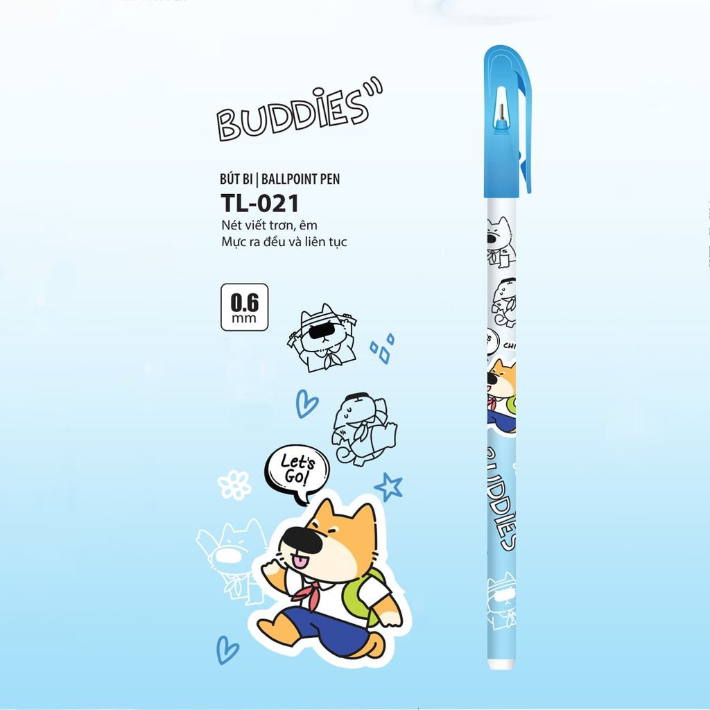 Combo 10 Bút bi - Bút đùn Buddies Thiên Long TL-021