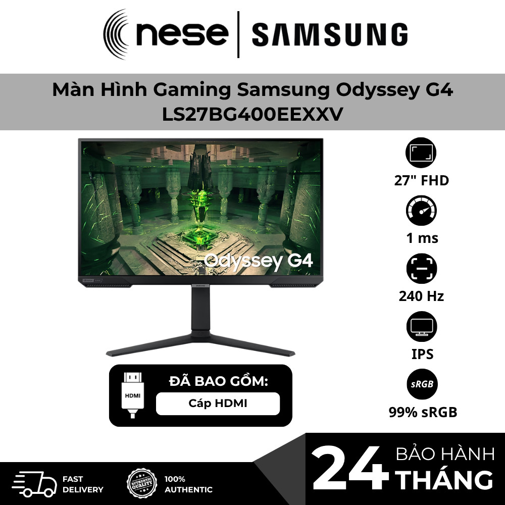 [Full VAT] Màn Hình Gaming Samsung Odyssey G4 LS27BG400EEXXV 27 Inch FHD IPS 240Hz 1ms
