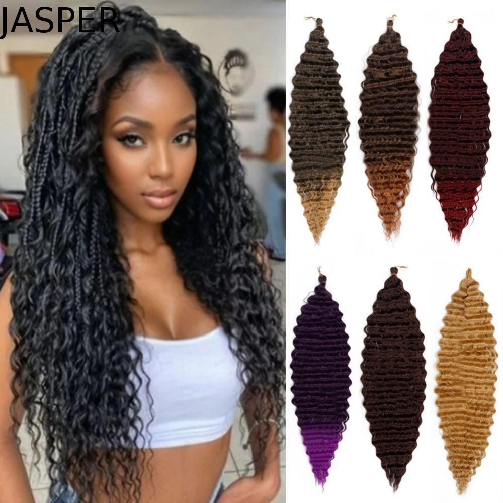 JASPER Deep Wave Crochet Hair, Ombre Afro Curls Passion Twist Braid Hair Extension, Deep Twist Braid