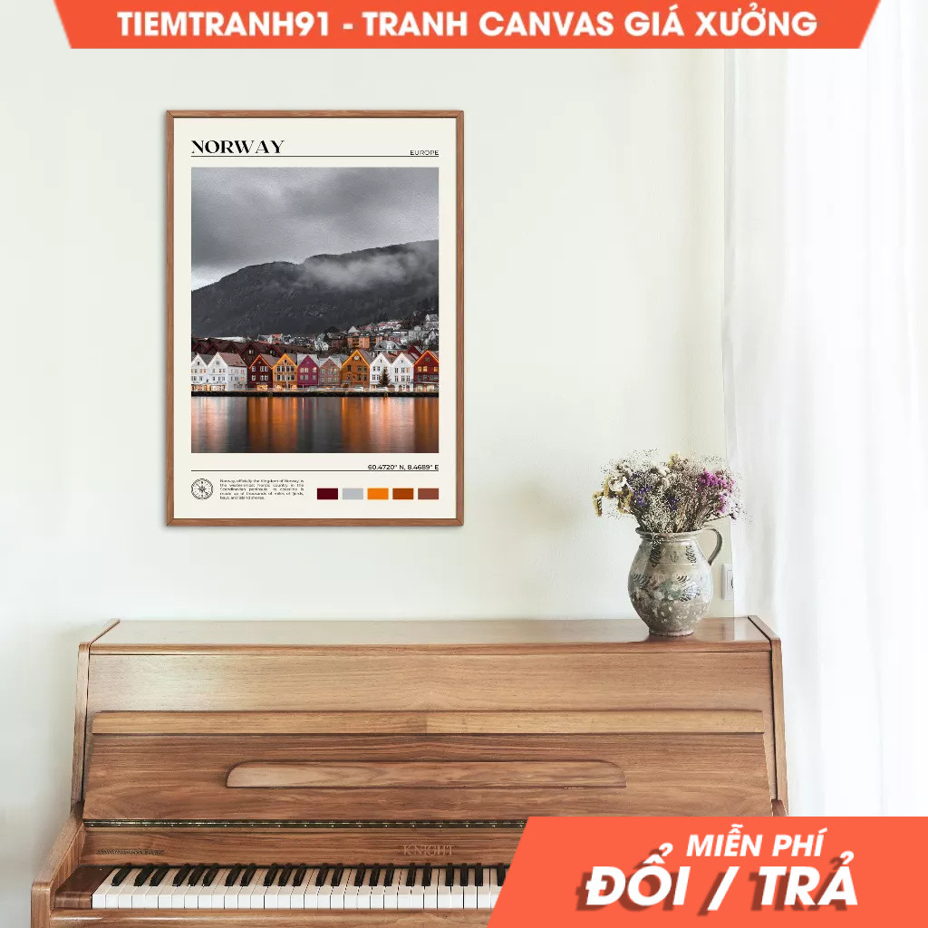 Tranh treo tường, Oil Paint, Norway Wall Art, Norway Poster, Norway Photo, Norway Wall Decor, Oslo, 
