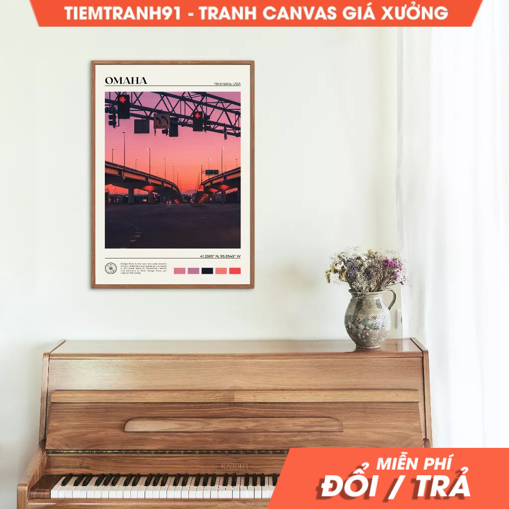 Tranh treo tường, Oil Paint, Omaha Wall Art, Omaha Poster, Omaha Photo, Omaha Wall Decor, Nebraska P