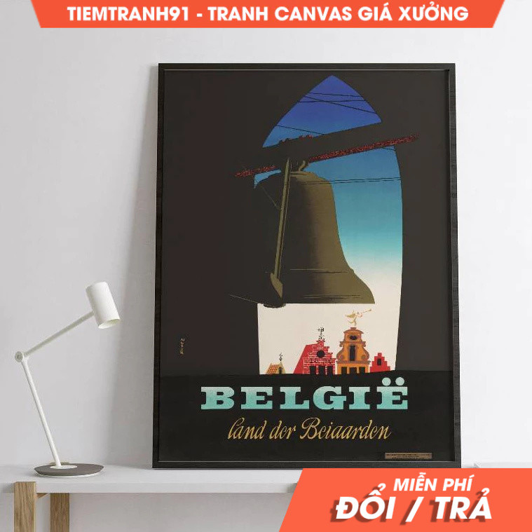 Tranh treo tường, Vintage Travel Belize, Discover How to Be, Andrew Hickinbottom 1950s Poster, tặng 