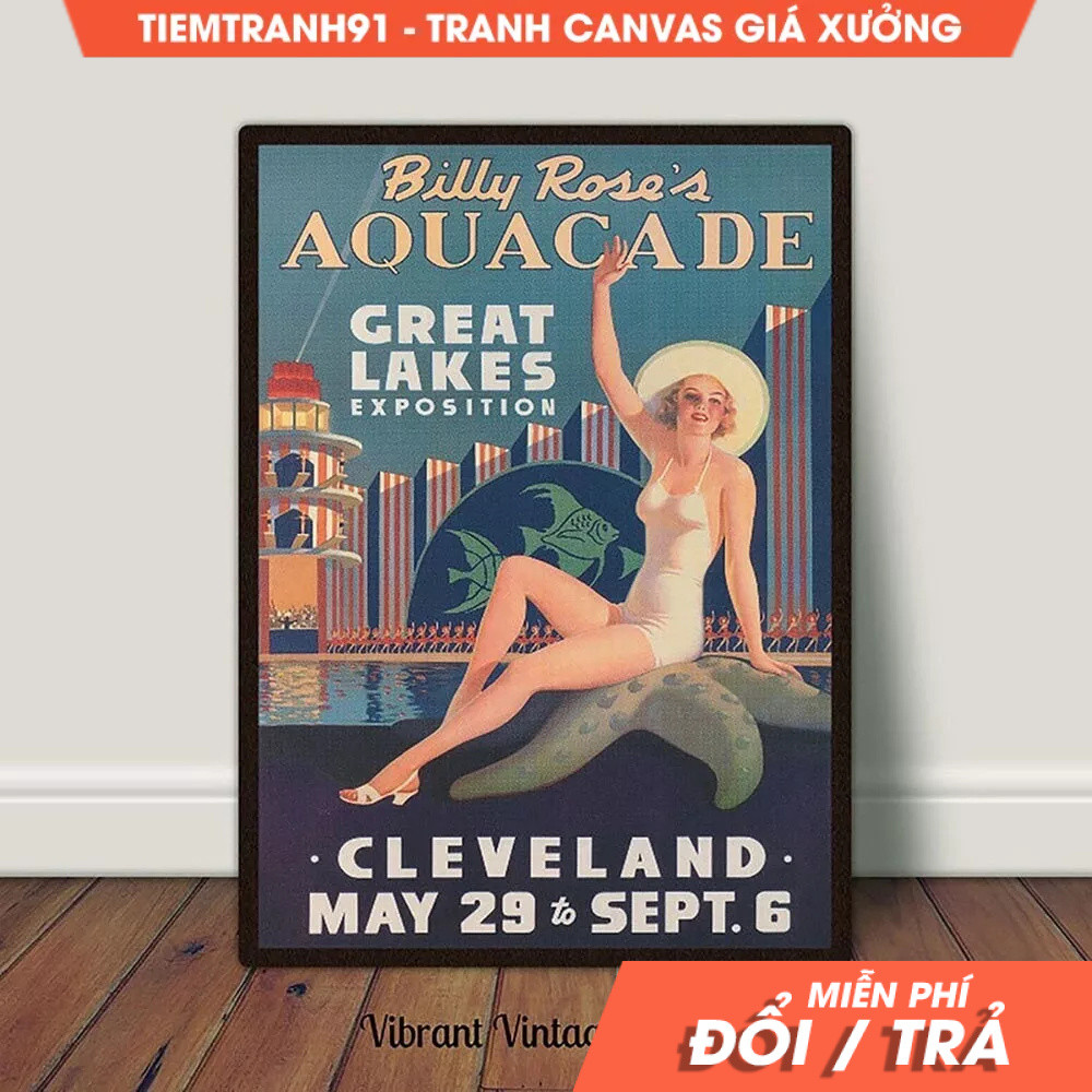 Tranh treo tường, Ohio Wall Art, Vintage Wall Art, Great Lakes Exposition, Aquacade, Cleveland Ohio,