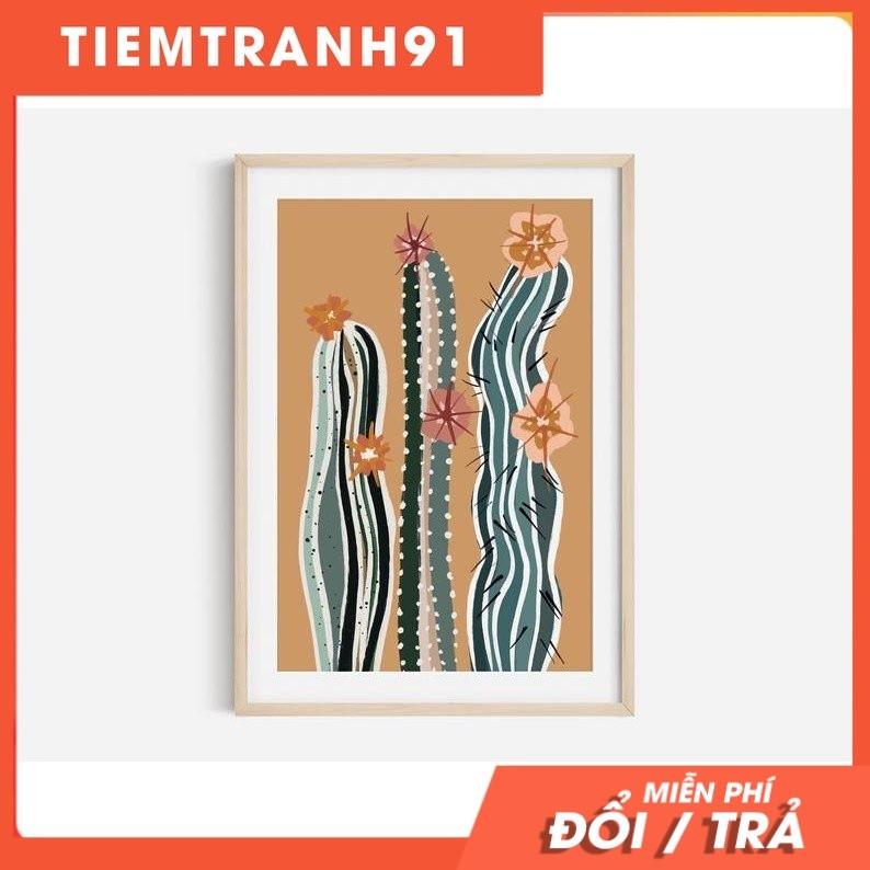 Tranh in cao cấp | Tranh nghệ thuật trừu tượng - Abstract Cactus Print, Cactus Wall Art, Floral Cact
