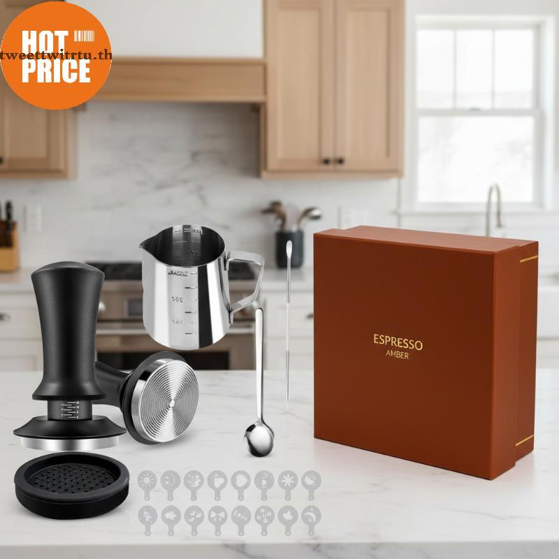 TRTU 3 / 6 / 7 Chiếc 51mm 53mm 58mm Espresso Tamper Barista Cà Phê Tamper Với Bộ Tamper Thép không g