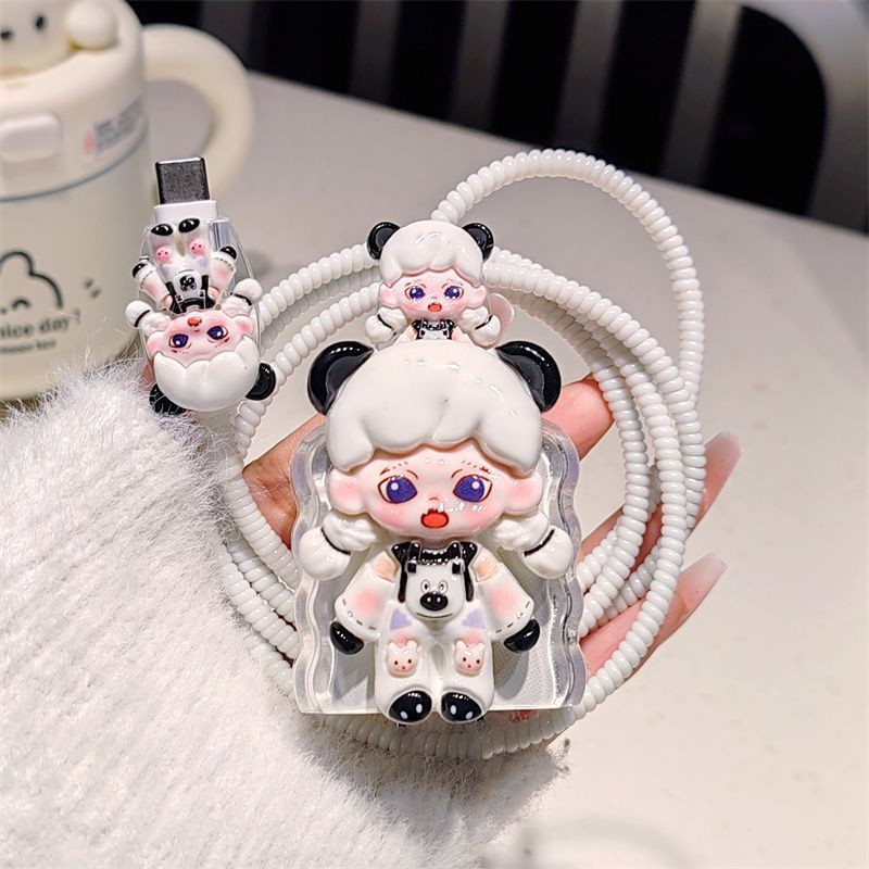 Bộ bảo vệ hộp sạc cho bé gái dễ thương có bộ bảo vệ cáp cho bộ sạc iP20W / 18W iP14 plus / iP13proma
