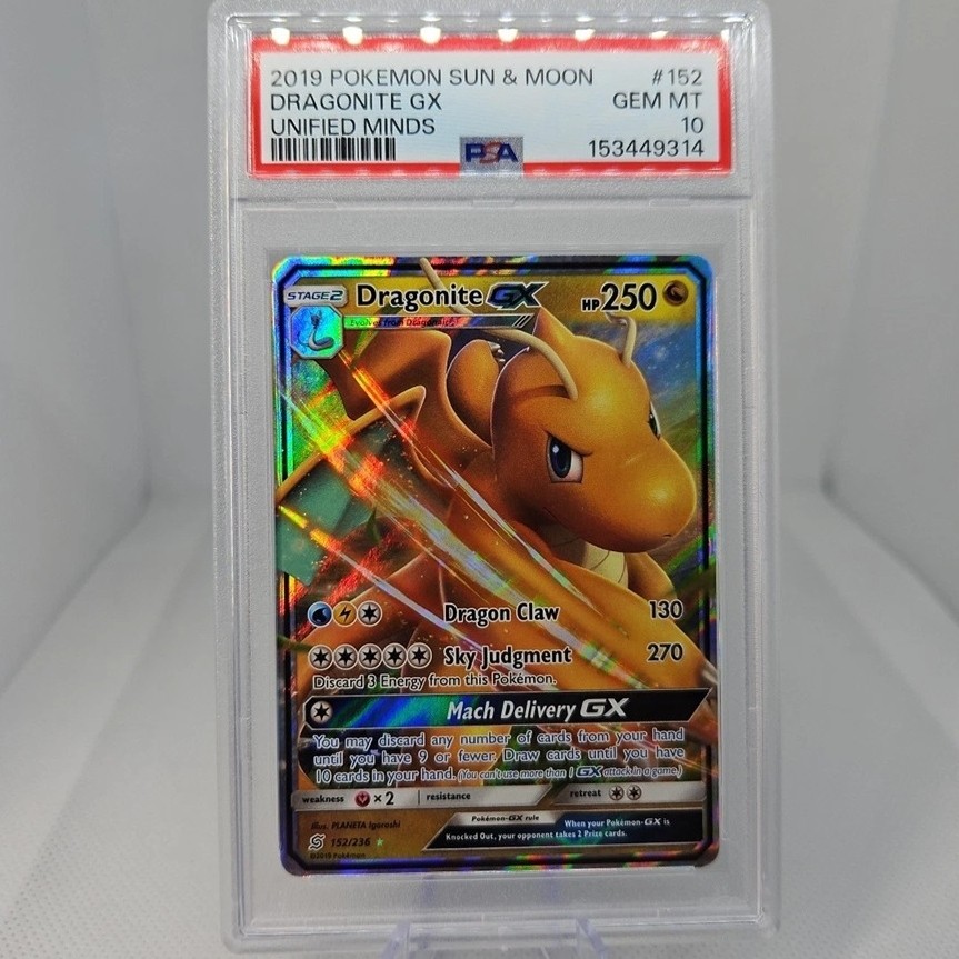 Thẻ PSA10 ENGLISH Dragonite GX 152/236 GEM MT SPECIAL ART RARE D91 12
