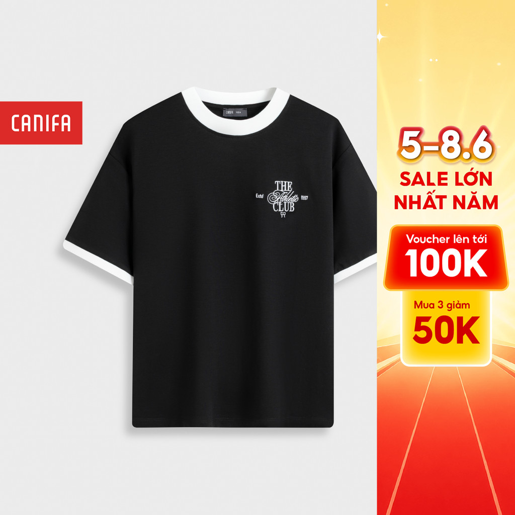 Áo phông nữ CANIFA áo thun cotton 100% mềm mát cổ tròn cộc tay 6TS26S014