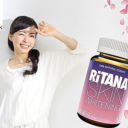 RITANA SKIN WHITENING - VIÊN UỐNG TRẮNG DA MỜ NÁM TRẺ HÓA THẢI ĐỘC VÀ CHỐNG NẮNG ( 1 HỘP 60V). Cát t