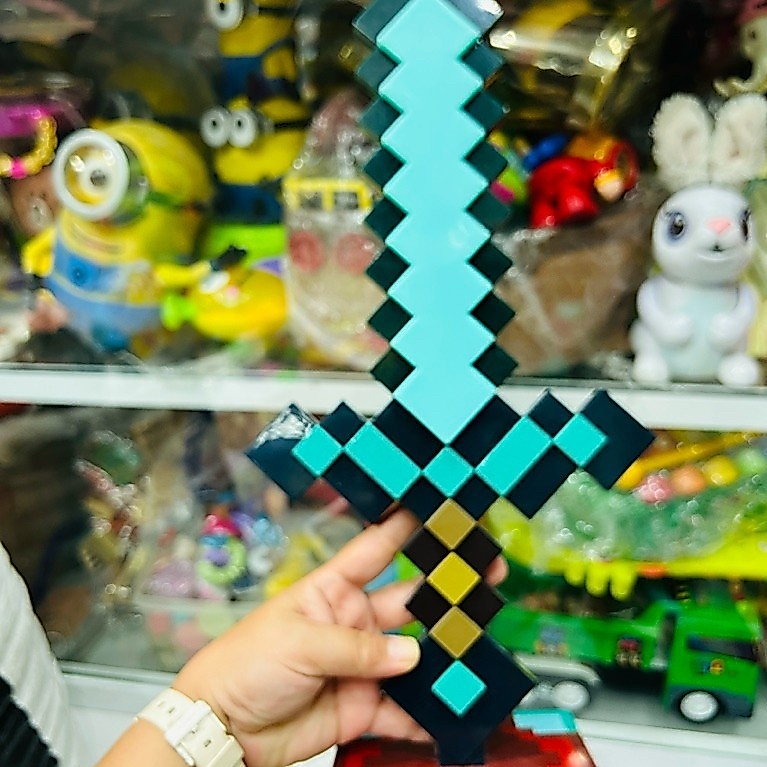 Đèn trang trí để bàn Minecraft Diamond Sword Table Desk Lamp 16" Height Dimmable USB Cable Power