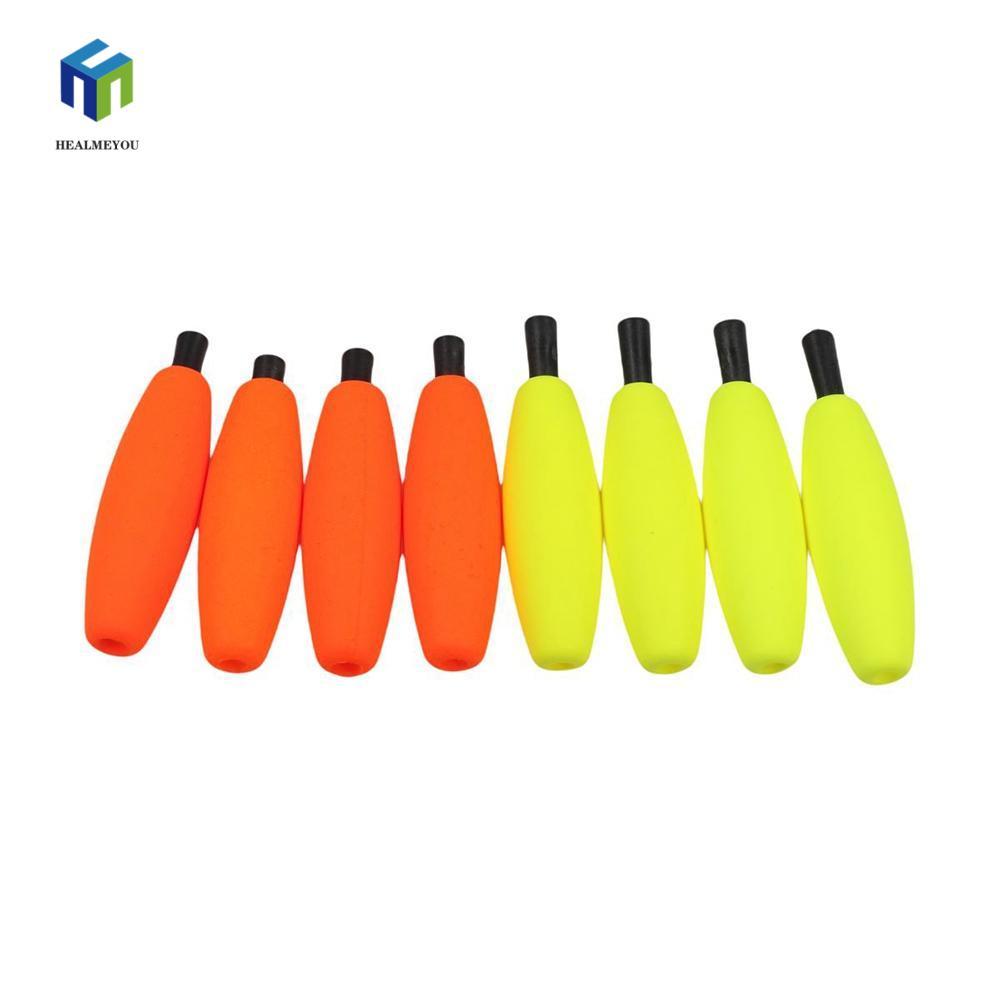 HEALMEYOU 10 Chiếc Câu Cá Dài Đúc, S M L XL Xốp Cứng Xì Gà Nổi, Cần Câu Cá Phao Có Ống Cắm Độ Cứng C