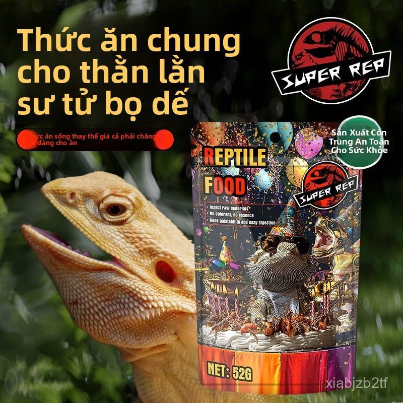Cám bò sát SuperRep hạt côn trùng giàu canxi cho ếch pacman tắc kè Gecko rồng râu rùa cảnh dinh dưỡn