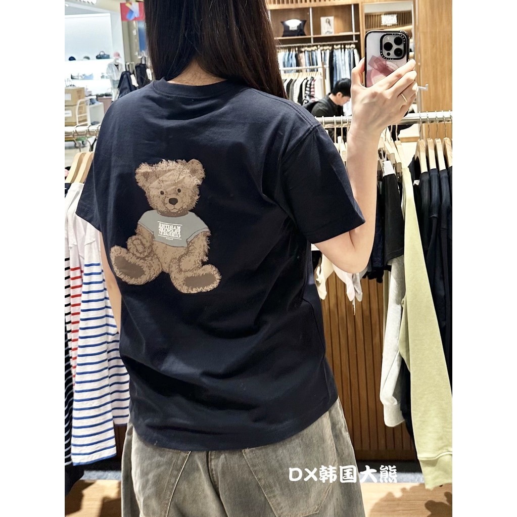 Áo thun ngắn tay in hình gấu bông phong cách Hàn Quốc, nhẹ và đa năng gd
