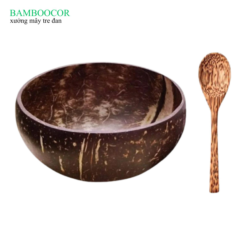 Chén gáo dừa, combo bát muỗng dừa, gáo dừa, chén ăn hạt ngủ cốc, chén gỗ,bát gỗ dừa