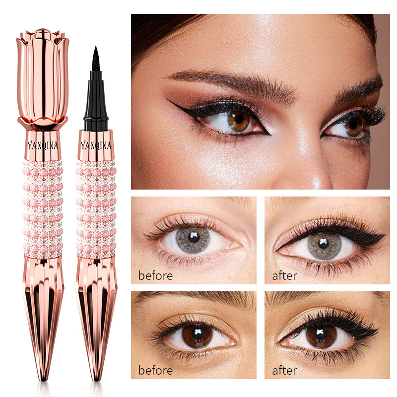 New Product~YANQINA Eyeliner pen, anti-smudge waterproof makeup eyeliner pen, scepter rose head liqu