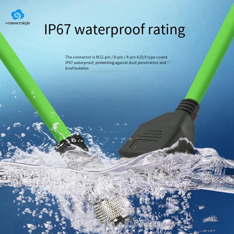 D Loại RJ45 Dây Công Nghiệp 4 Pin Nam Sang RJ45 Nữ Dây Nối Dài Được Bảo Vệ CAT6 Cáp Mạng Ethernet 1M
