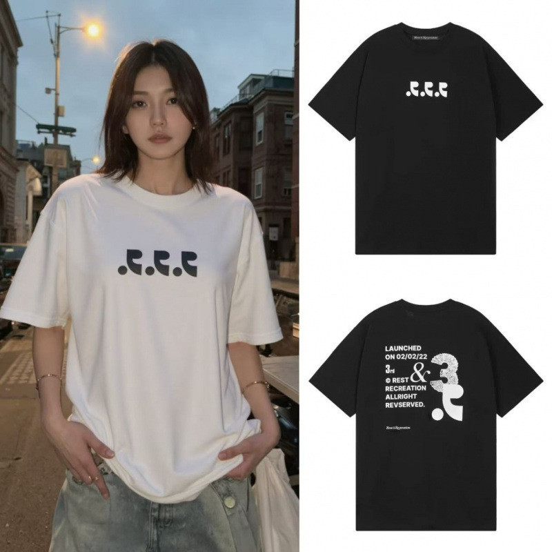 8LUM restandrecreation Three-year anniversary limited edition letter print RR Loose Short Sleeve T S