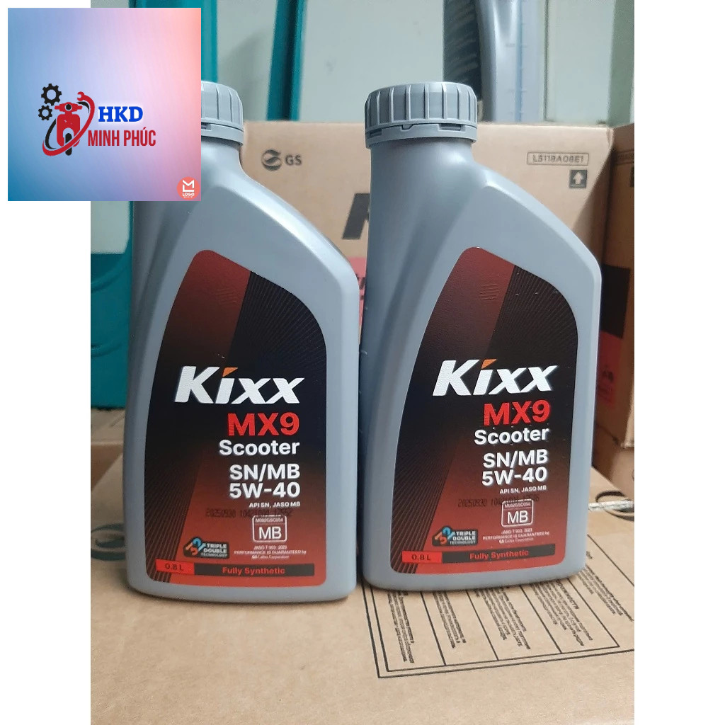 (mẩu mới ga 5w40) COMBO 2 Chai nhớt tay ga Kixx ultra Scooter 5W40 0.8L tổng hợp nhập khẩu hàn quốc