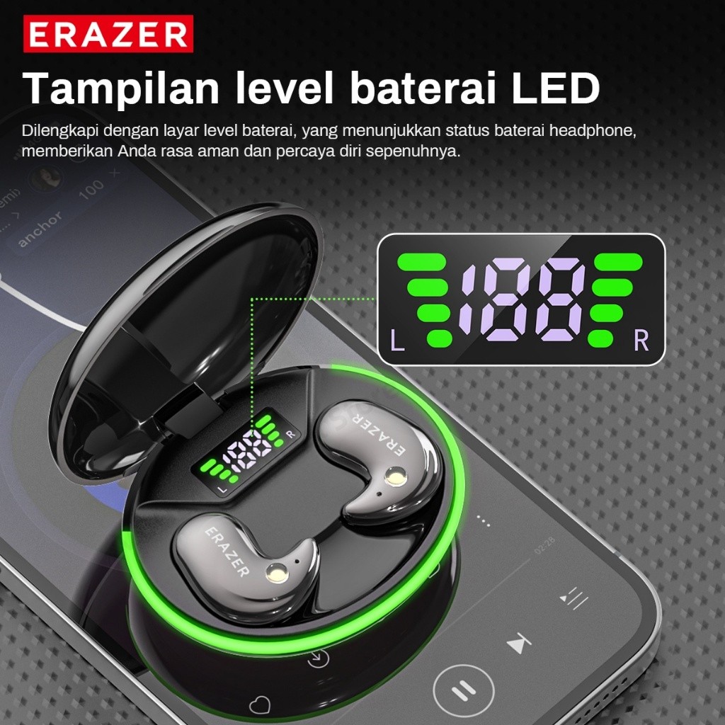 ERAZER XF58 Tai nghe Bluetooth không dây V6.0 Tai nghe nhét tai MINI ngủTWS In-Ear AI Dịch 134 loại Tai nghe ngoại ngữ IPX5 Chống mồ hôi HI-FI | BigBuy360 - bigbuy360.vn