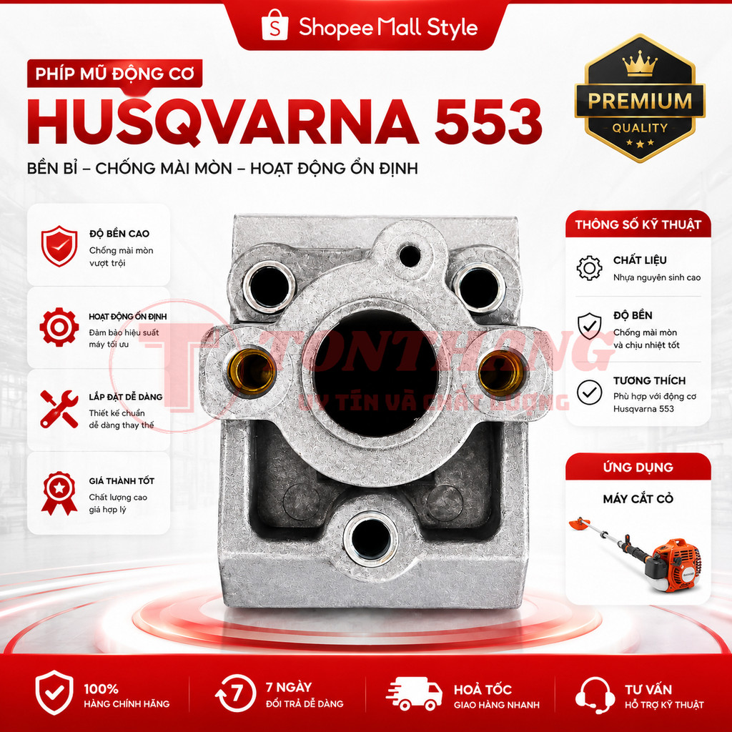 Phíp mũ bình xăng con chế hoà khí Husqvarna 553 máy cắt cỏ hãng Motokawa
