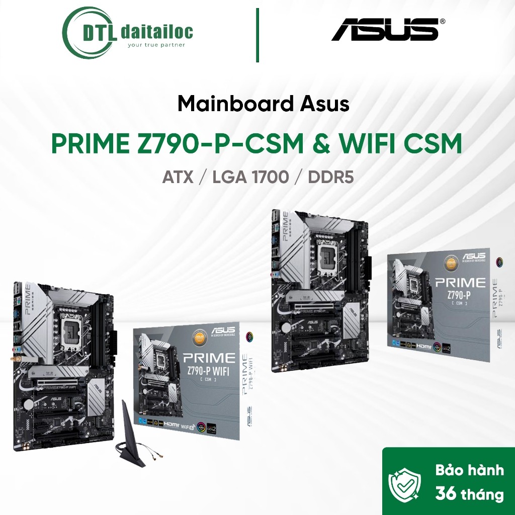 Mainboard Asus PRIME Z790-P-CSM & PRIME Z790-P WIFI-CSM ATX LGA 1700 DDR5 | Chính Hãng | Bảo hành 36