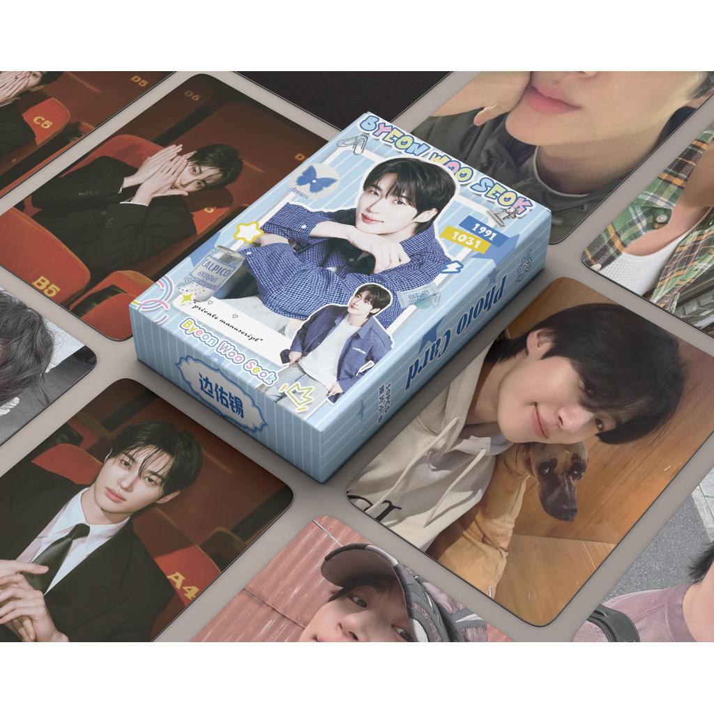 Bộ 50-55 Bài Hát Kang Byeon Woo-seok laser Hologram Photocards Móc Khóa Móc Khóa Diễn Viên Hàn Quốc 