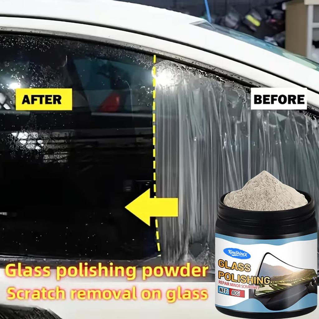 Bột đánh bóng Cerium Oxide thủy tinh 80g Lớp phủ đánh bóng với Bộ đánh bóng thủy tinh xốp pomervn
