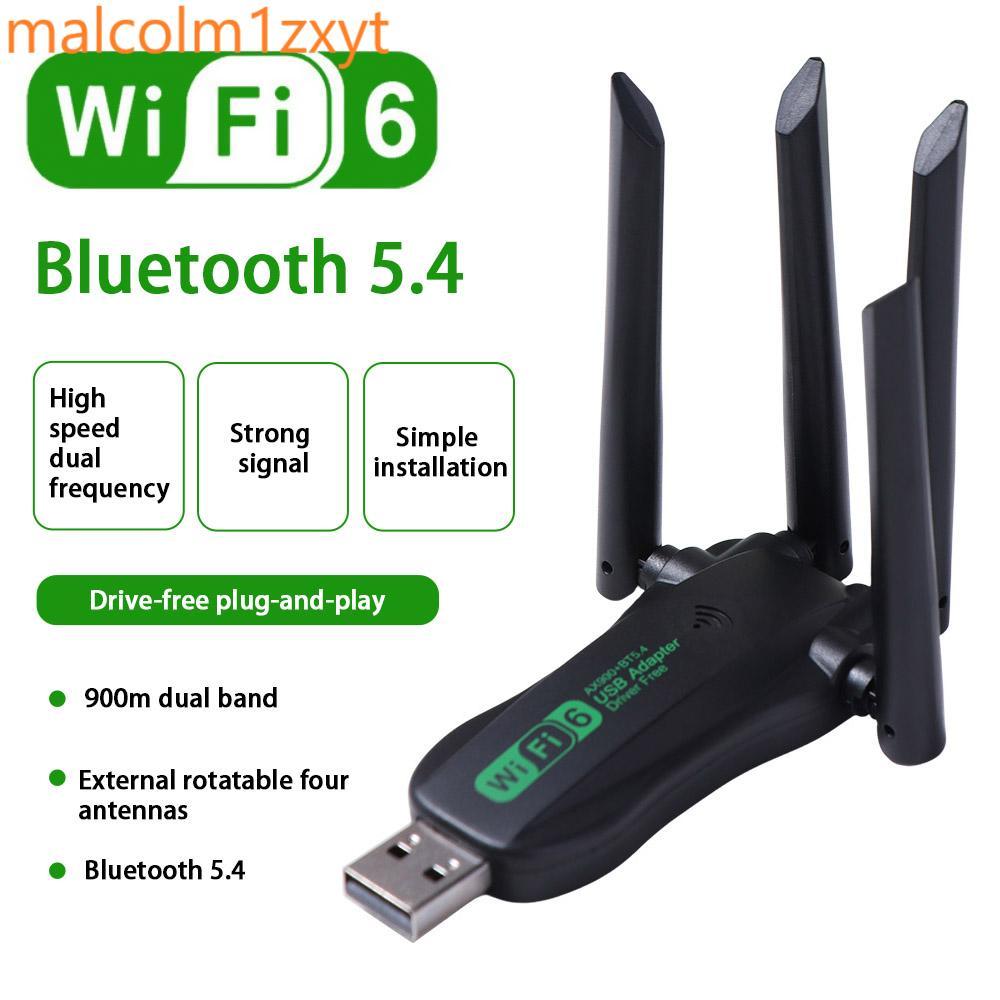 Bộ chuyển đổi USB WiFi6 băng tần kép KIXON, AX900 Bluetooth 5.4 900Mbps WiFi Dongle, Plug Play 2.4G 
