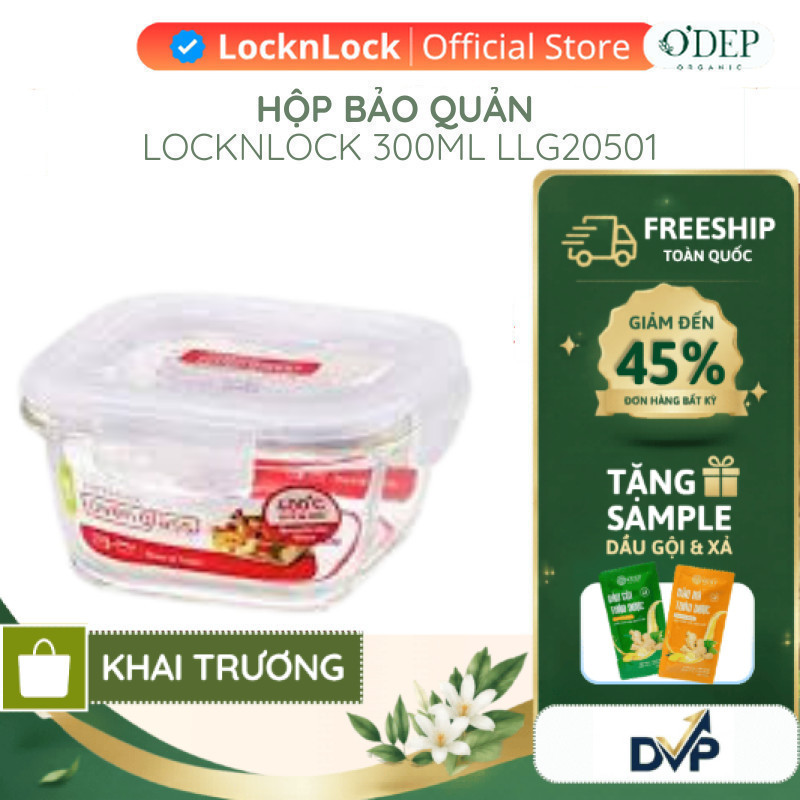Hộp thuỷ tinh bảo quản thực phẩm dùng được lò vi sóng 300ML LocknLock LLG205 Hàng chính hãng   - SHO