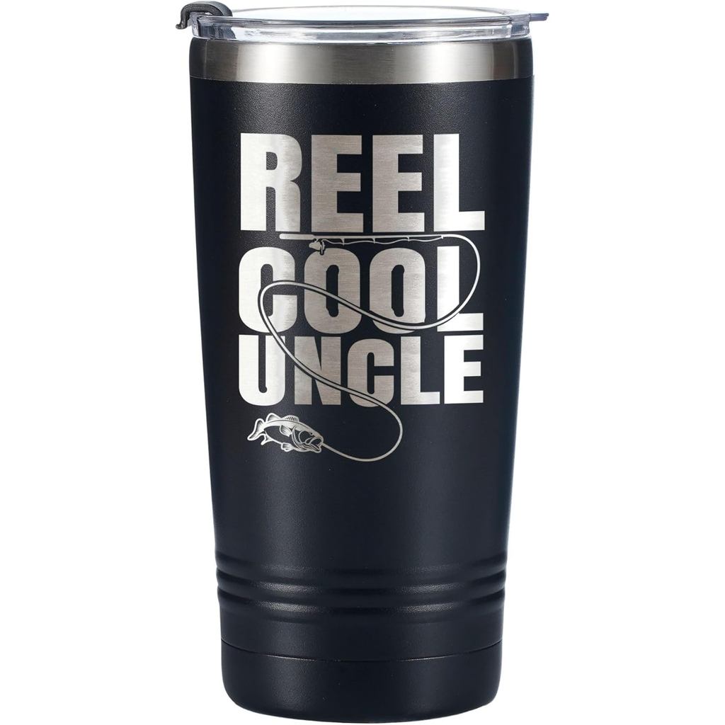Quà tặng câu cá Onebttl Uncle từ Niece Nephew, Reel Cool Uncle, Cốc cà phê du lịch Tumbler, Cách nhi