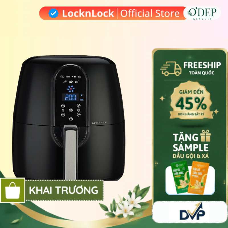 Nồi chiên không dầu LocknLock 5,2 Lít Chính hãng, EJF351BLK   - SHOP DVP