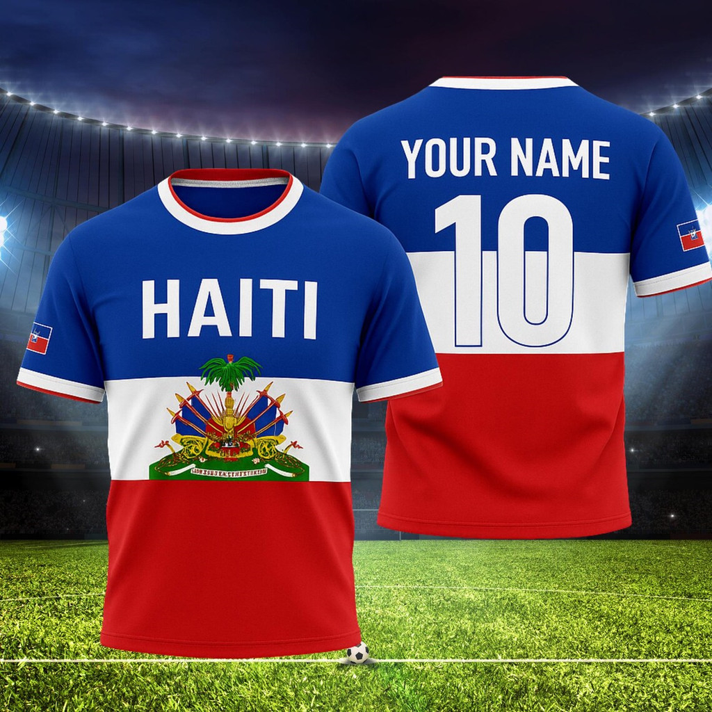 2026 Mới Haiti Bóng Đá Áo Thun Thể Thao Thường Ngày Haiti Bóng Đá Jersey Miễn Phí Tùy Chỉnh Tự Làm T