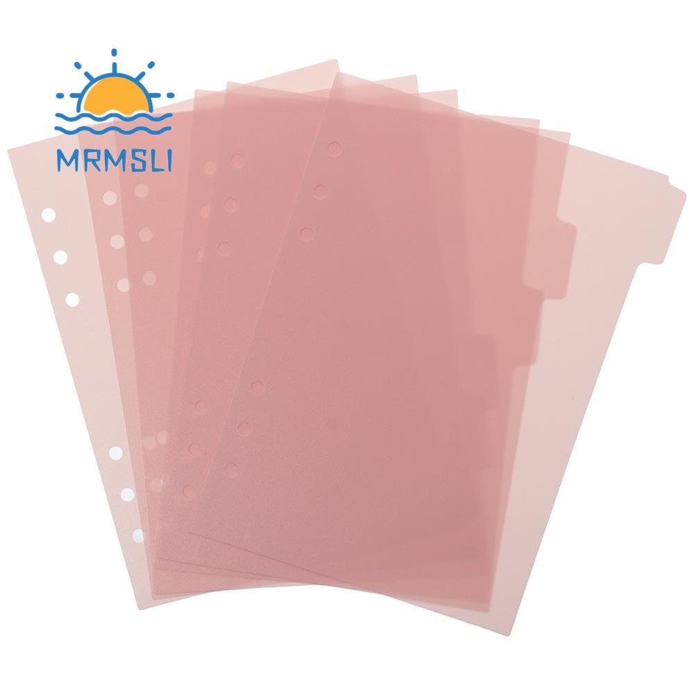 SHANCHAN 6 CÁI Binder Divider, 6 vòng nhựa Index Page Tab, Indexing Cards 6 CÁI A5 Pink Binder Index