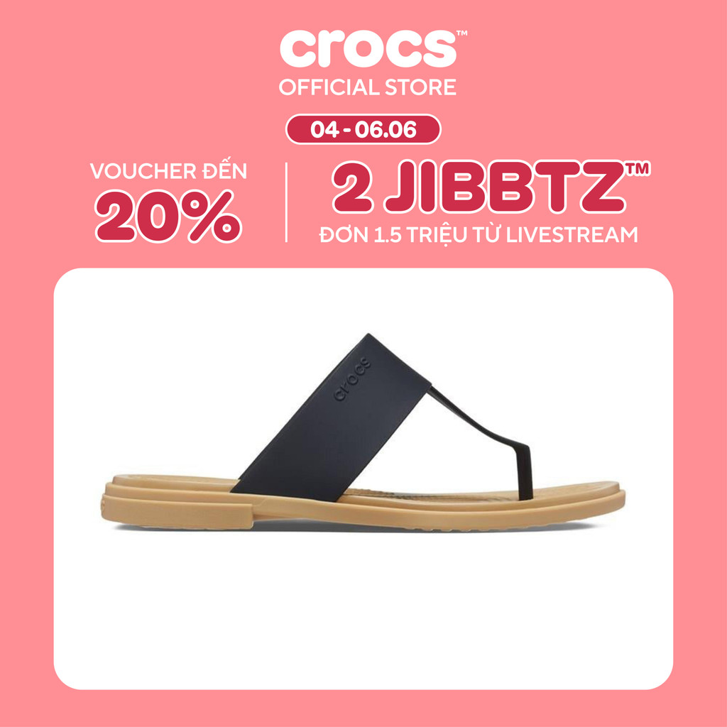 Dép Xỏ Ngón Nữ Crocs Tulum - Black