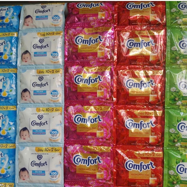 Combo 10 dây (120 gói) nước xả vải Comfort thơm lâu, mềm vải
