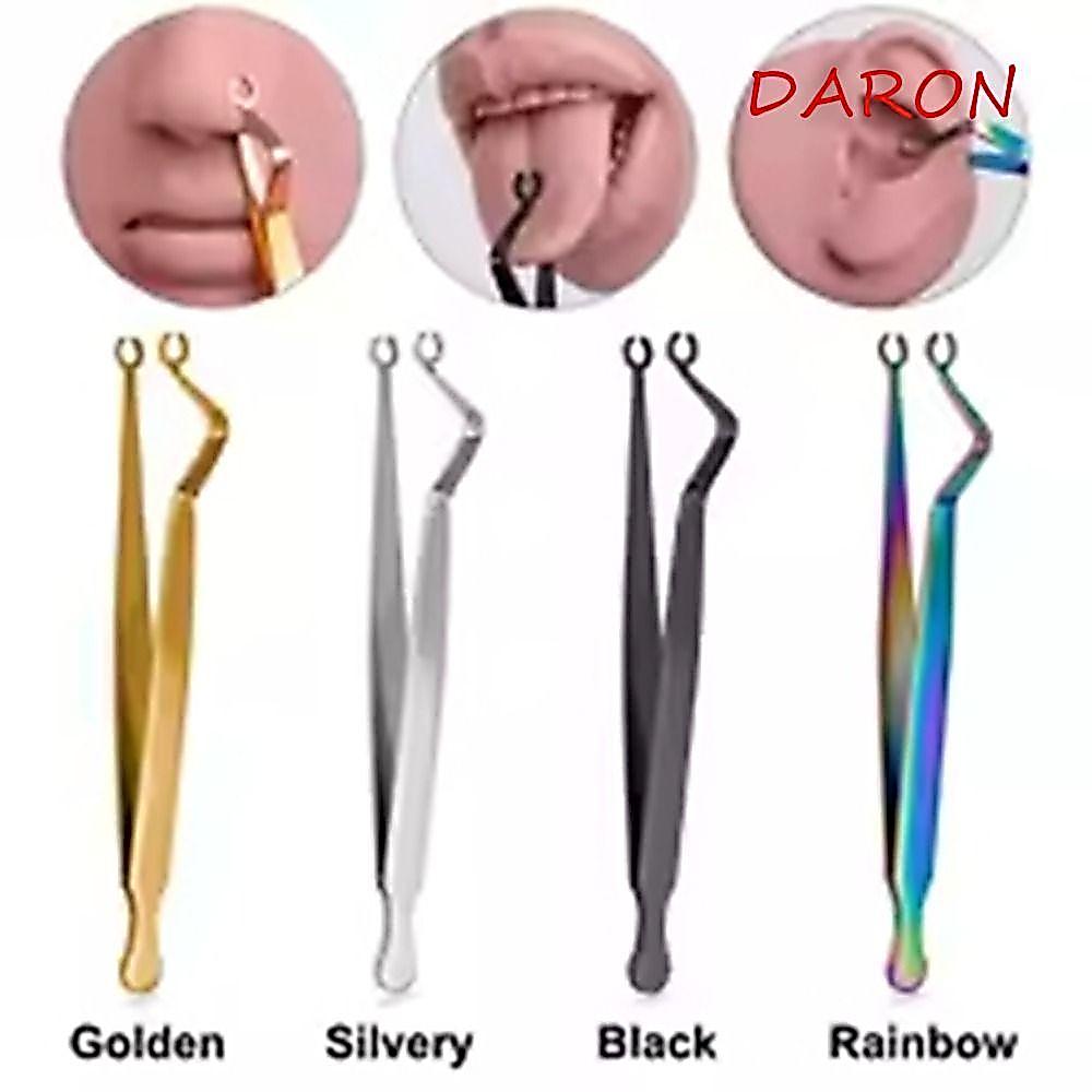 DARON Body Piercing Tool, Thép không gỉ Septum Piercing Tool Da Forceps, Ống thông khử trùng Đồng hồ