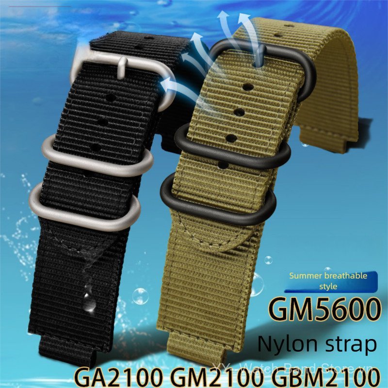 Dây đeo đồng hồ thể thao Nylon 16x24mm cho GA110 GA2100 GM5600 GM2100 GBM2100 Series Vòng đeo tay đồ