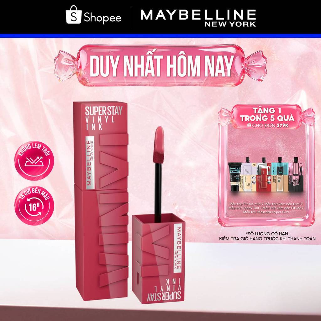 Son Bóng Bền Màu Nhẹ Môi Superstay Vinyl Ink Maybelline New York 4.2ml