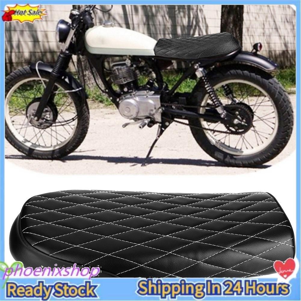 Phoenixshop Phoenixshop Cafe Racer Yên Xe Máy Da PU Vintage Ghế Đệm Bằng Cho CG125 GN CG CB200 CB350