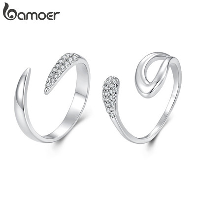 Bamoer Mở Nhẫn Có Thể Điều Chỉnh Kích Thước Kim Loại Tối Giản Trang Sức Thời Trang Cho Nữ Quà Tặng