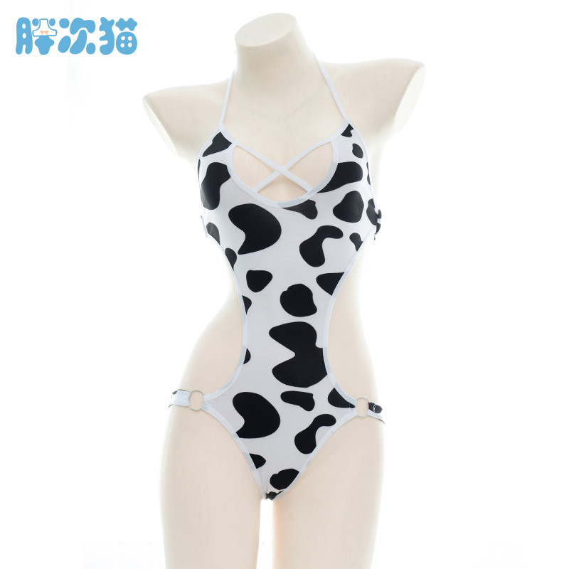 Full Color ~ Original Cow Print Water Wear Private One-Piece Bộ đồ ngủ gợi cảm Mặc ở nhà
