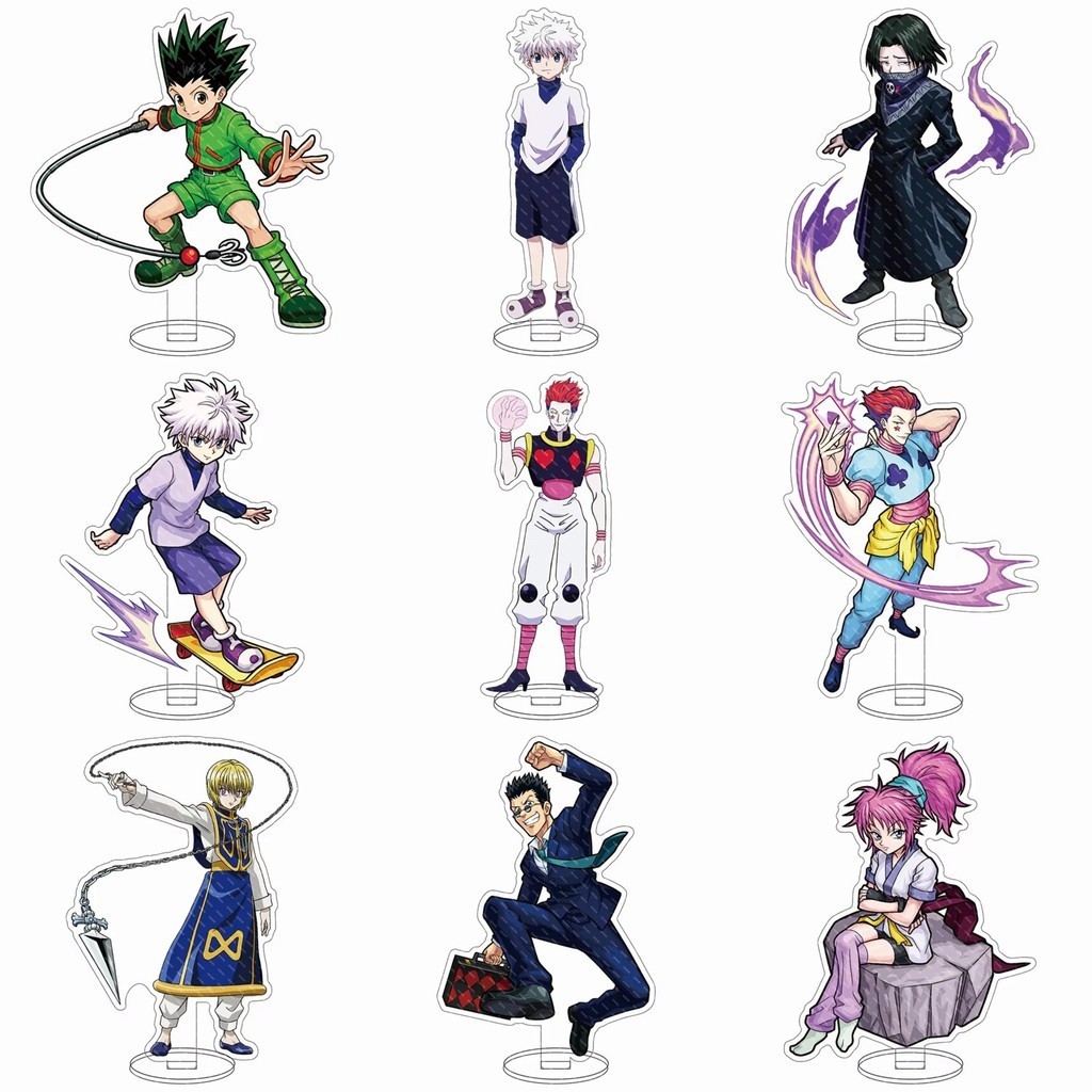 Mô hình Standee Hunter x Hunter  trang trí bàn học nhân vật Gon Killua Hisoka Kurapika Feitan